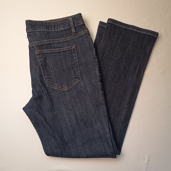 Liz Claiborne Petite Jeans Size 10P Classic Mid Rise Straight Leg Dark Wash - Picture 1 of 9